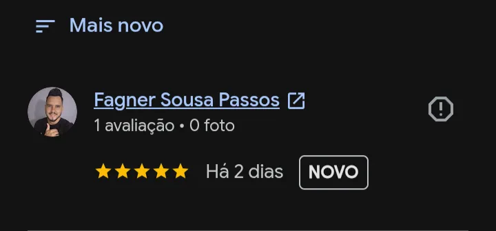 Avaliação 5 estrelas de Fagner Sousa Passos no Google